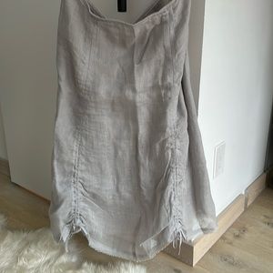 Eileen Fisher Linen Skirt. Color: Light Grey. Size Medium. Fully lined.